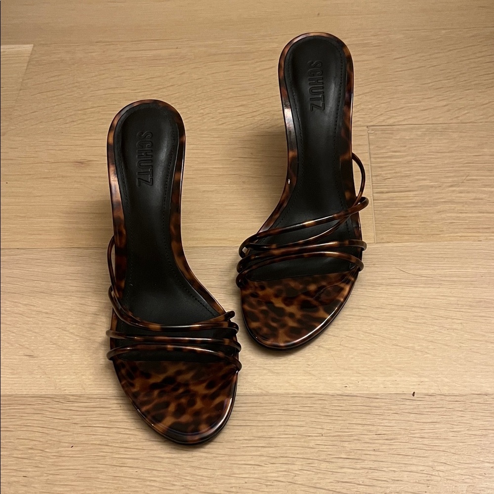 NWT SCHUTZ Leopard Print Strappy Heels